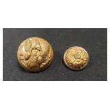 (2) Civil War Era Uniform Buttons