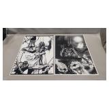(2) Comic-Style Art Prints Autographed By Artist