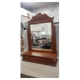 Vintage Wooden Shaving Stand w/ Tilting Mirror &