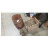 (1) Vintage Wooden Nail Barrel (17" Tall ï¿½11"