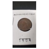(1) U.S. 1904 Indian Head One Cent Coin