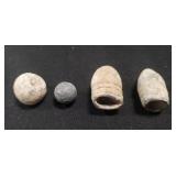 (4) Civil War Era (Fired) Lead Ammunitions