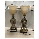Pair Of Mediterranean Uplight Table Lamps