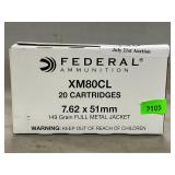 (20) Rounds Of Federal 7.62 x 51mm Ammo