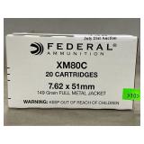 (20) Rounds Of Federal 7.62 x 51mm Ammo