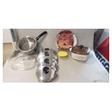 Assorted Cookware Including A Fire-King Pie Dish,
