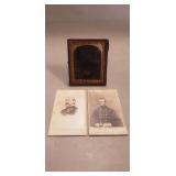 Civil War Era Ambrotype Photograph & (2) Carte de