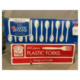 600 Count Boxes Of Plastic Forks & Spoons (Count