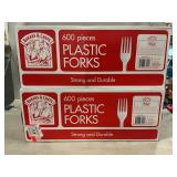 (2) 600 Count Boxes Of Plastic Forks (Boxes