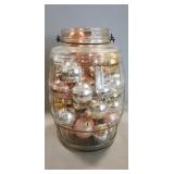 Decorative Glass Jar w/ Assorted Christmas Balls