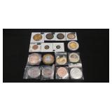 (16) Assorted Foreign Coins, Tokens,