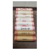 (8) Rolls (400) Assorted U.S. Pennies