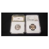 (2) Graded U.S. Coins (1982-P Quarter & 1951-D