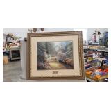 (1) Framed Thomas Kinkade Print "Hidden Cottage"