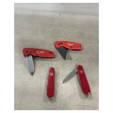 (2) Milwaukee & (2) Swiss Army Knives