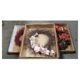 (5) Assorted Decorative Wreaths, (1) Grape Vine