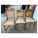 (3) Wicker Back Chairs