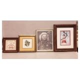(4) Assorted Framed Wall Hangers Including A