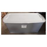 (1) Plastic Storage Container w/ Lid, Black And