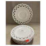 Westmoreland Doric Lace Milk Glass Plates