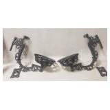 (2) Cast Iron Kerosene/Oil Lamp Wall Brackets