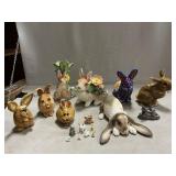 Fitz & Floyd Bunny Vase & Box, Pottery & Asst.