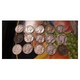 (15) U.S. Silver Mercury Dimes (90% Silver)
