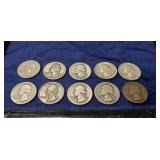 (10) U.S. Silver Quarters (90% Silver)
