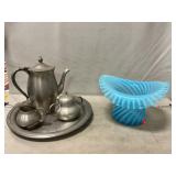 Fenton Opalescent Spiral Top Hat (Repaired),