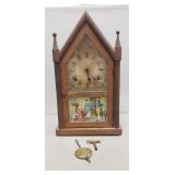 (1) Vintage Mantle Clock w/ Key
