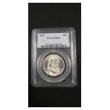 (1) Graded U.S. 1955 Silver Franklin Half Dollar