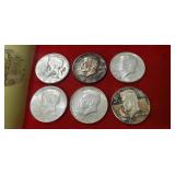 (6) 1964 U.S. Silver Kennedy Half Dollar Coins