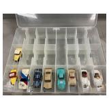 Case With (9) Vintage Slot Car Racers