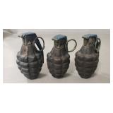 (3) U.S. WWII-Style MK2 "Pineapple" Training