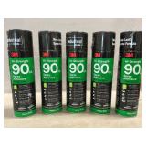 (5) Cans Of 3M Hi-Strength Spray Adhesive