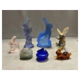 Collection Of Glass, Marble Rabbits