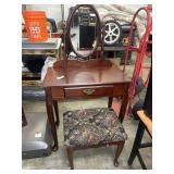 Vanity w/Mirror and Stool