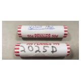 (2) Rolls Of 2025 (P&D) Pennies