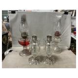 Oil Lamps, Glass Candleholders With Prisms