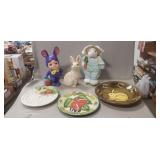(3) Easter Decorative Rabbit Figurines & (3)