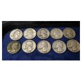 (10) U.S. Silver Quarters (90% Silver)