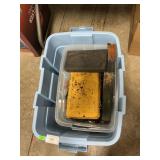 Box Lot With Pry Bar, Assorted Sockets & Tools