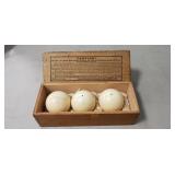Antique Set Of Three Billard Balls w/ Original