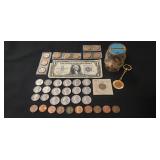 Tray Of Assorted U.S. Currency, Coins & More
