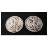 (2) 1935 U.S. Silver Walking Liberty Half Dollar