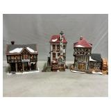 (3) Dept. 56 Porcelain Buildings