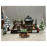 Dept. 56 Porcelain Buildings, Trees, Poltry Stand