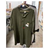 (5) Carhartt T-Shirts, Buttoned Henley Shirts