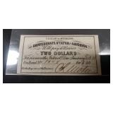 (1) Confederate States Of America Two Dollar Bond