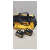 (2) DeWALT 20V Batteries & (1) Tool Bag